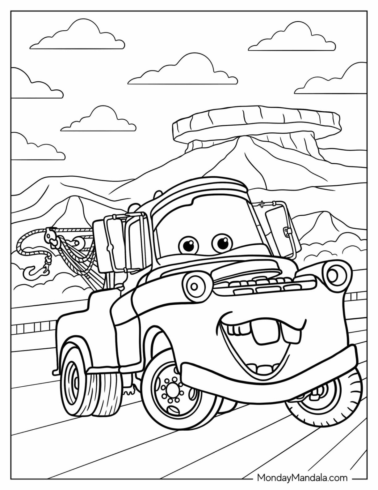 Cars Movie Coloring Page