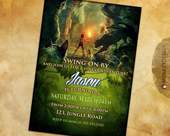 The Jungle Book Invitation 2 Personalized Jungle Book Invitation 