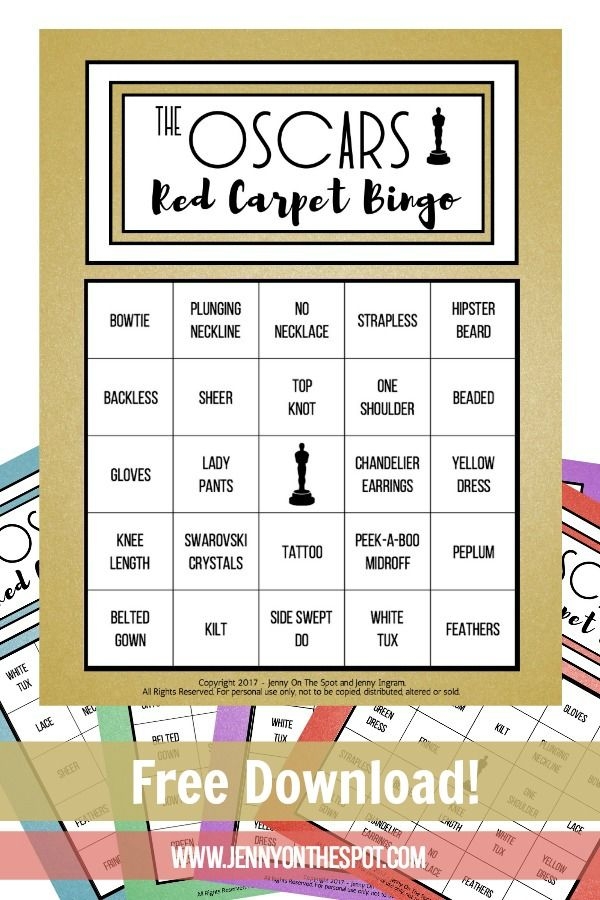 2019 printable oscar bingo cards