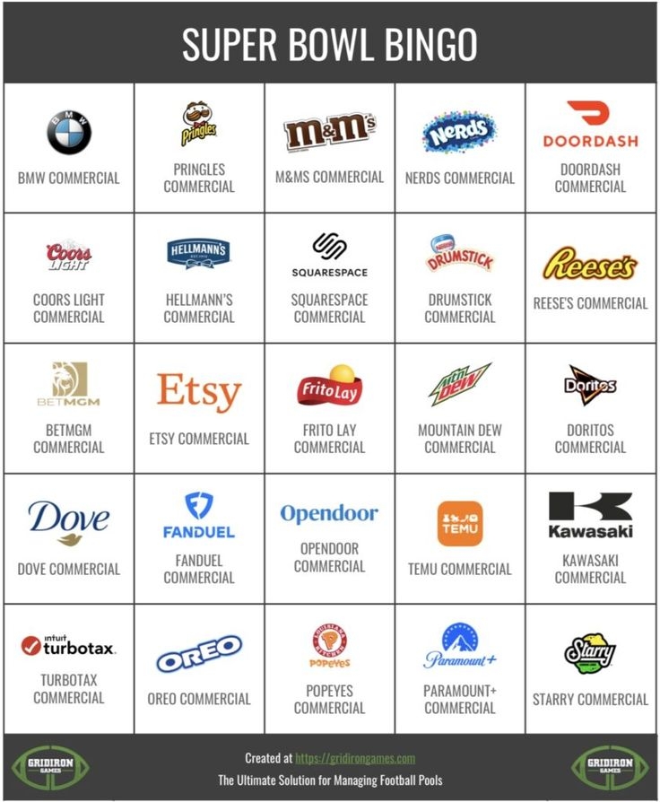 2024 super bowl bingo cards printable free