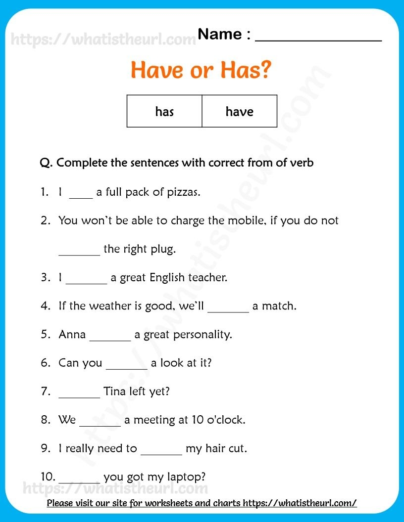 This PDF Is A Pack Of Questions With Has And Have Usage The Students 