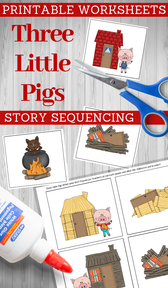 Three Little Pigs Sequencing Printable Story Cards