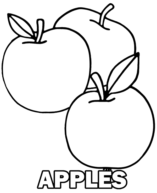 Three Tasty Apples Free Coloring Page To Print