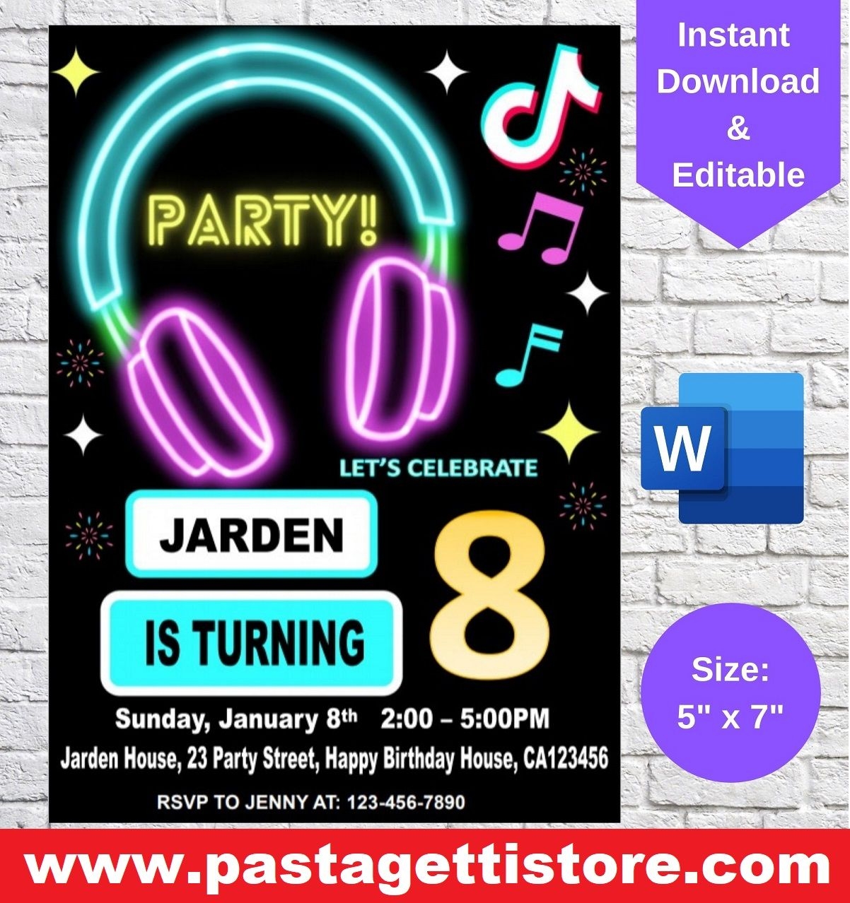 Tik Tok Musical Invitation Template Invitations Invitation Template 