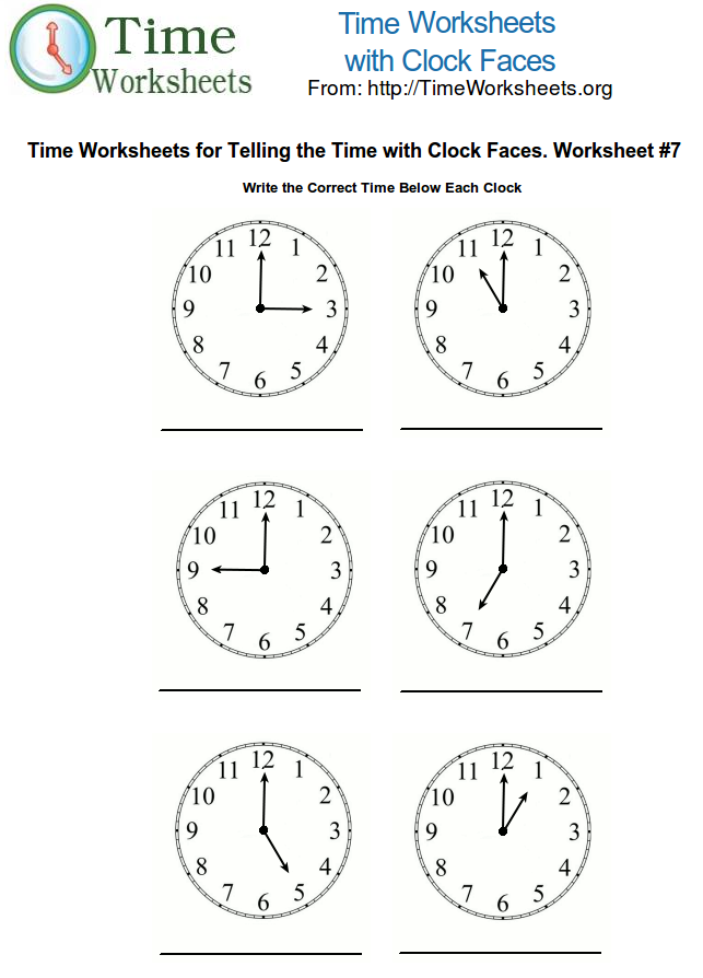 Time Math Worksheets With Clock Faces 7 Time Worksheets Org