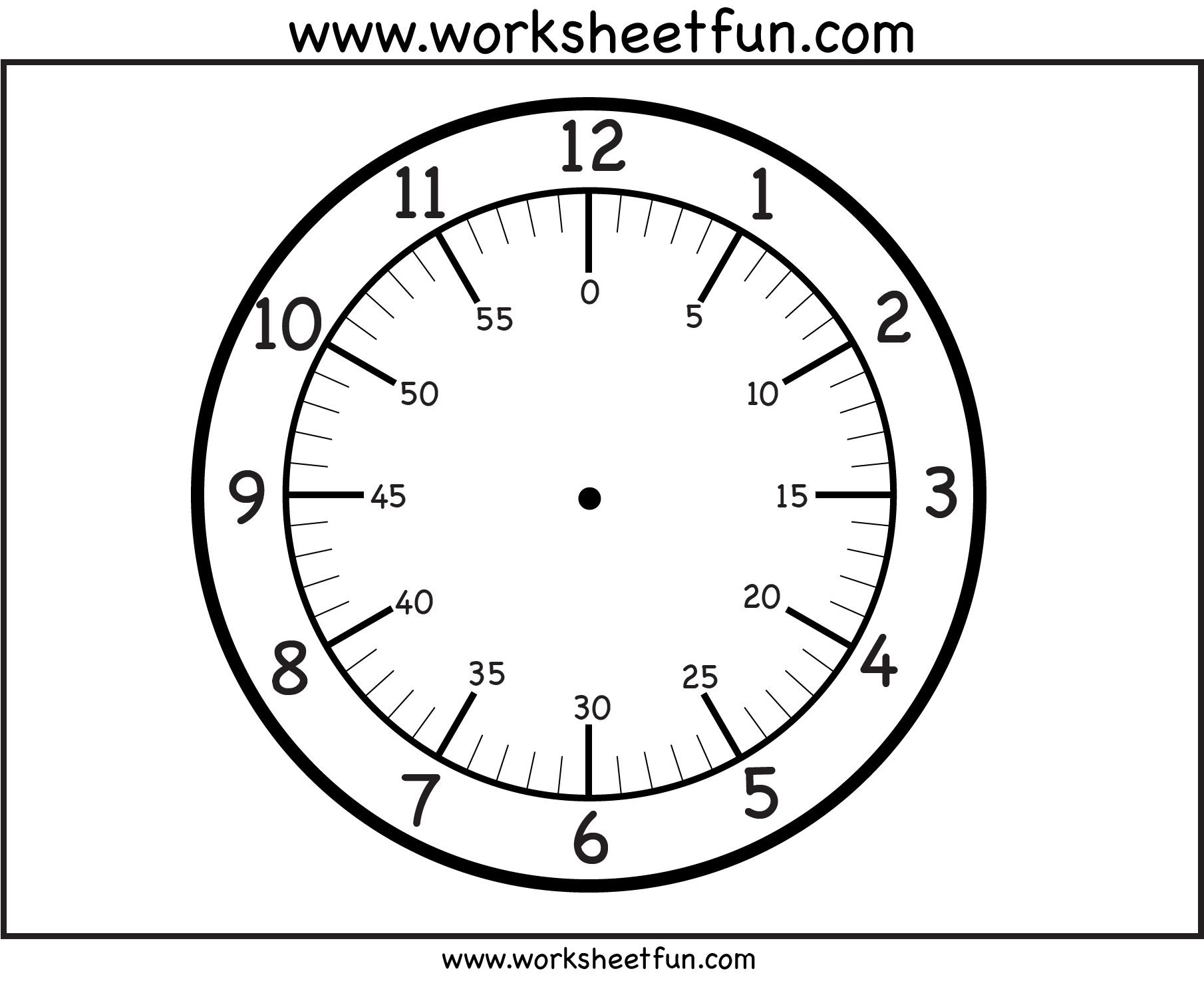 printable clock face worksheet