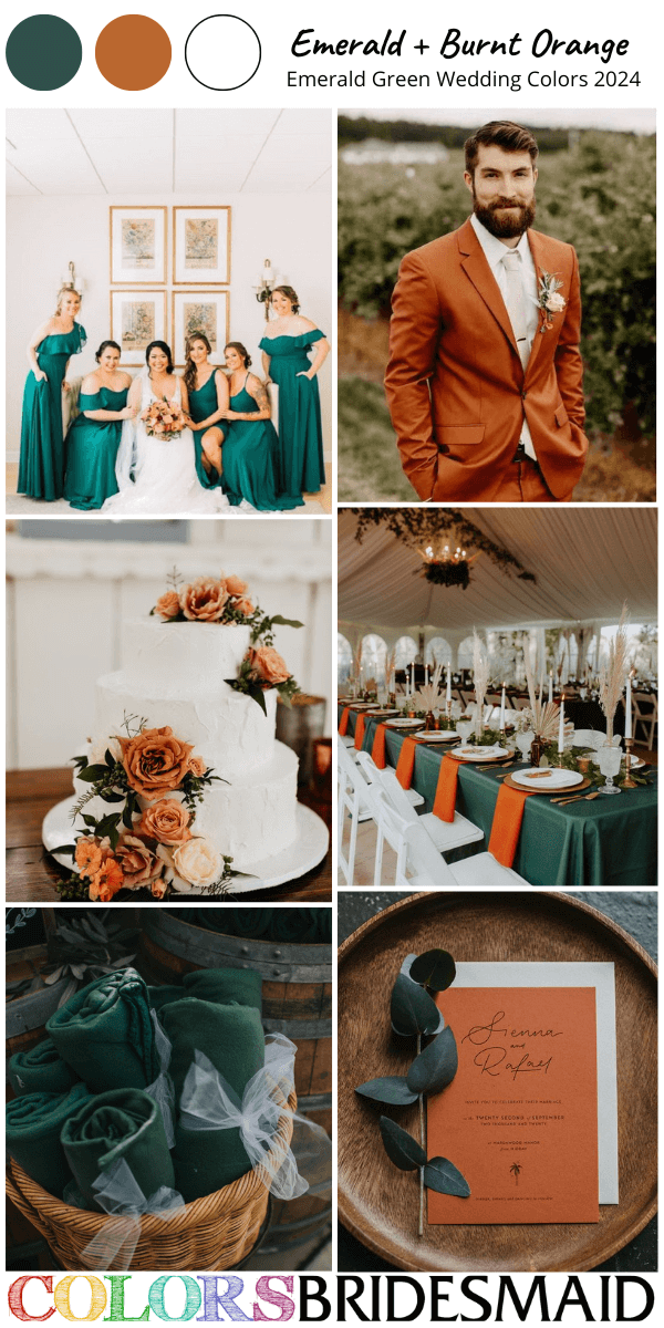 Top 8 Emerald Green Wedding Color Schemes For 2024 Orange Wedding 