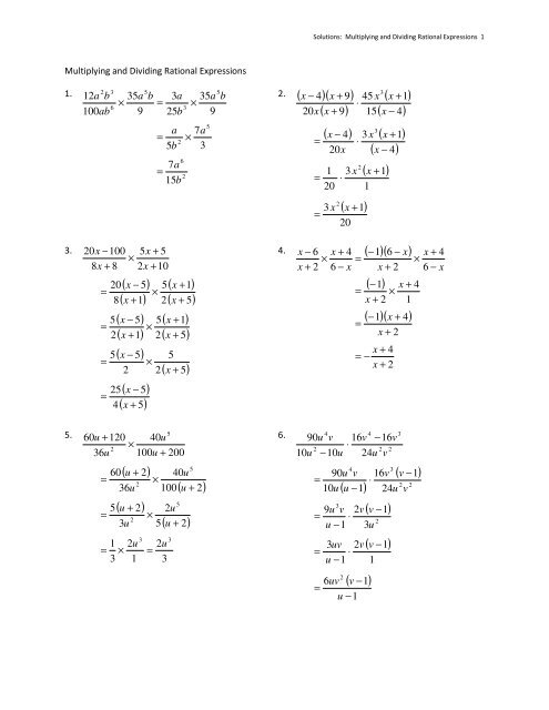 Topic 9 3 Multiplying And Dividing Rational Expressions
