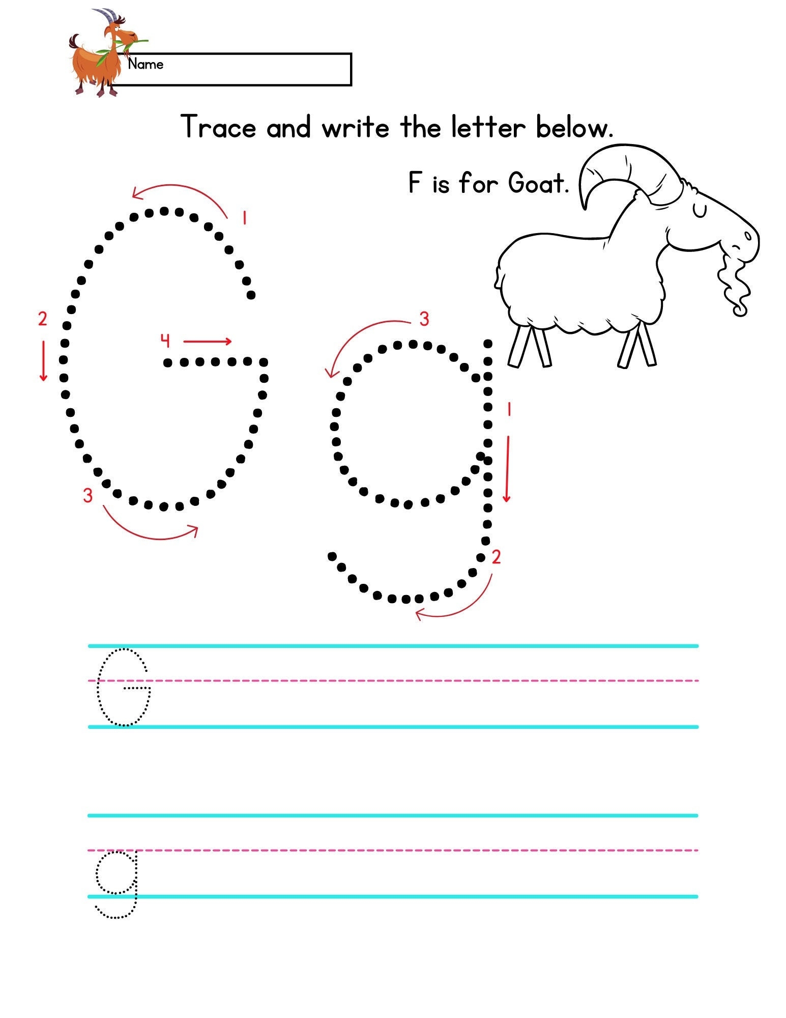letter gg worksheet