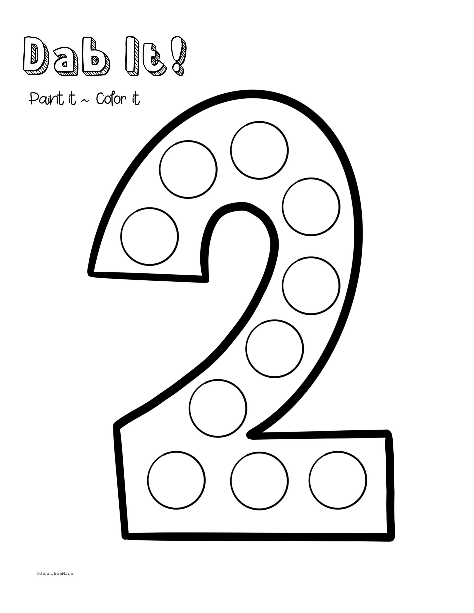 Tracing Number 2 Worksheet For Preschool Kids Worksheets Library