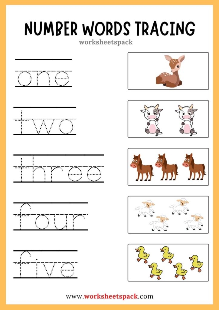 number and number words worksheet