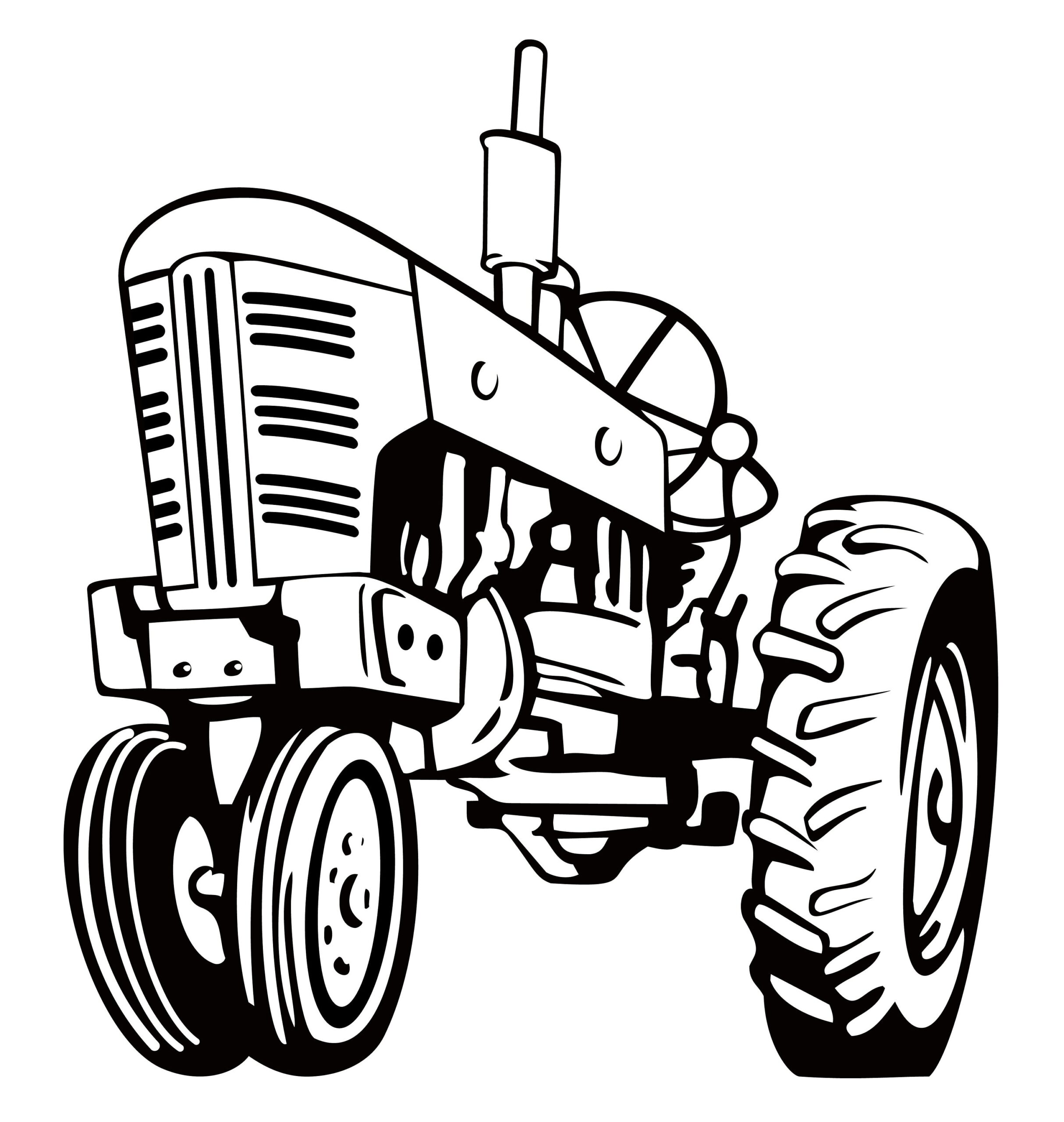 Tractor Coloring Page Etsy