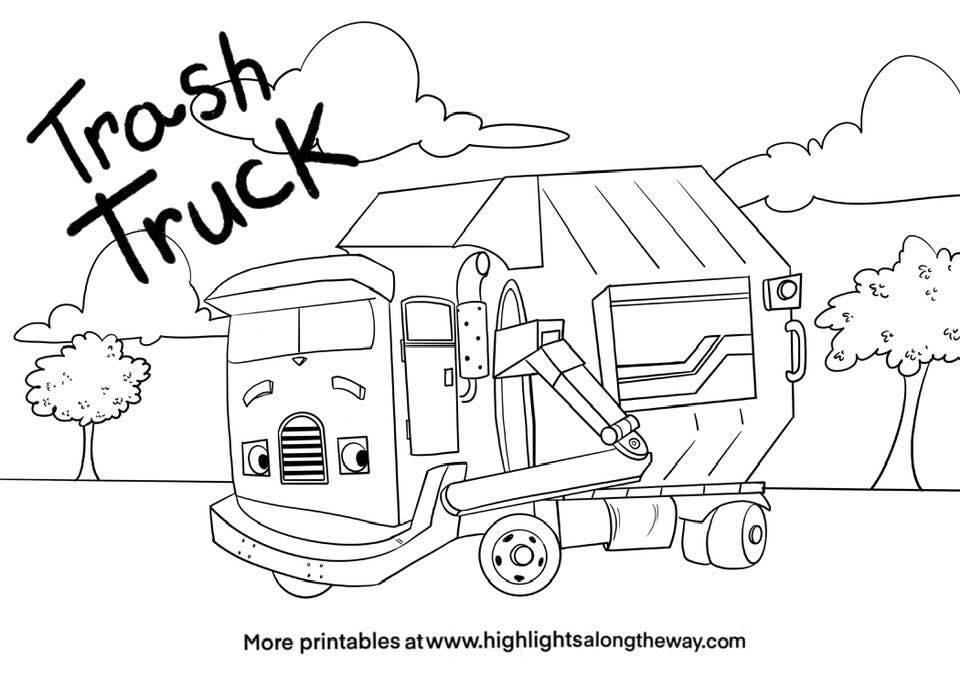 Trash Can Coloring Pages Coloring Home