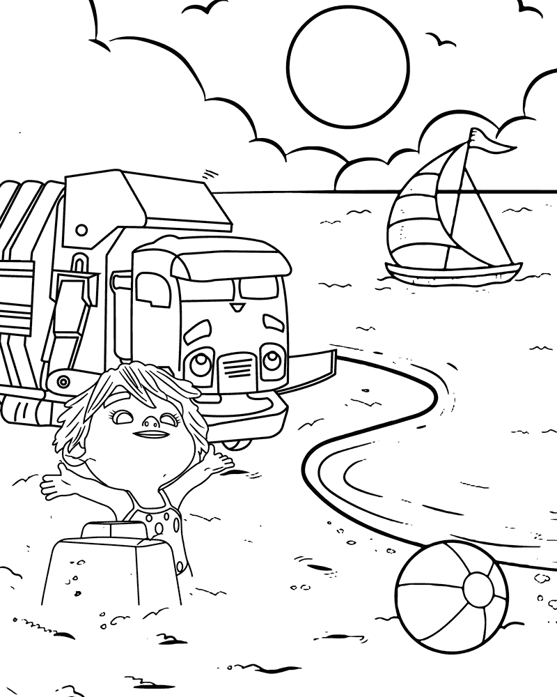 Trash Truck Netflix Coloring Sheet