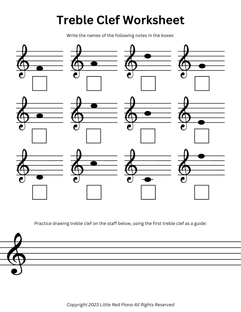name the notes worksheet