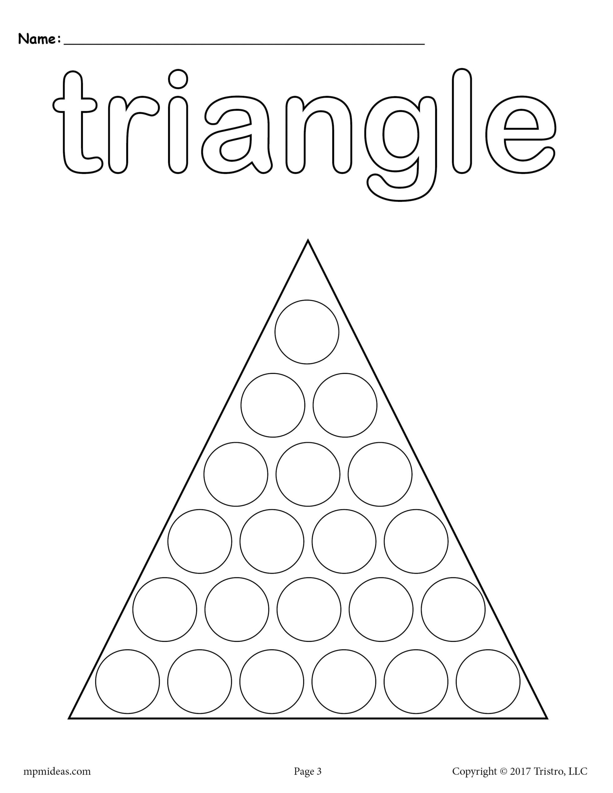 Triangle Do A Dot Printable Do A Dot Shapes Preschool Dot Worksheets