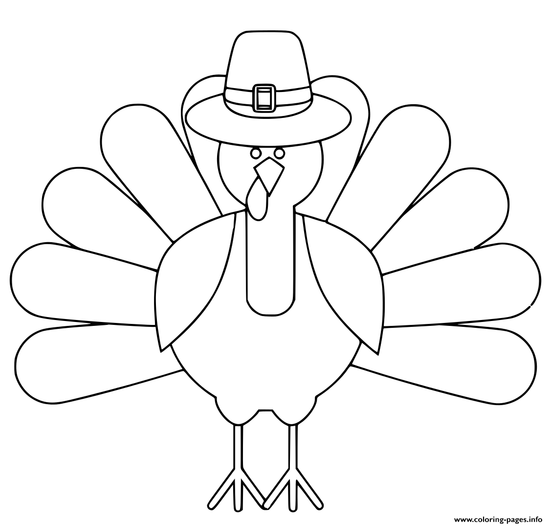 Turkey Thanksgiving Day Simple Easy Coloring Page Printable