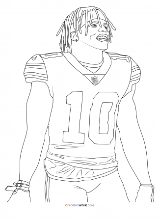 Tyreek Hill NFL Coloring Page Coloring Nation