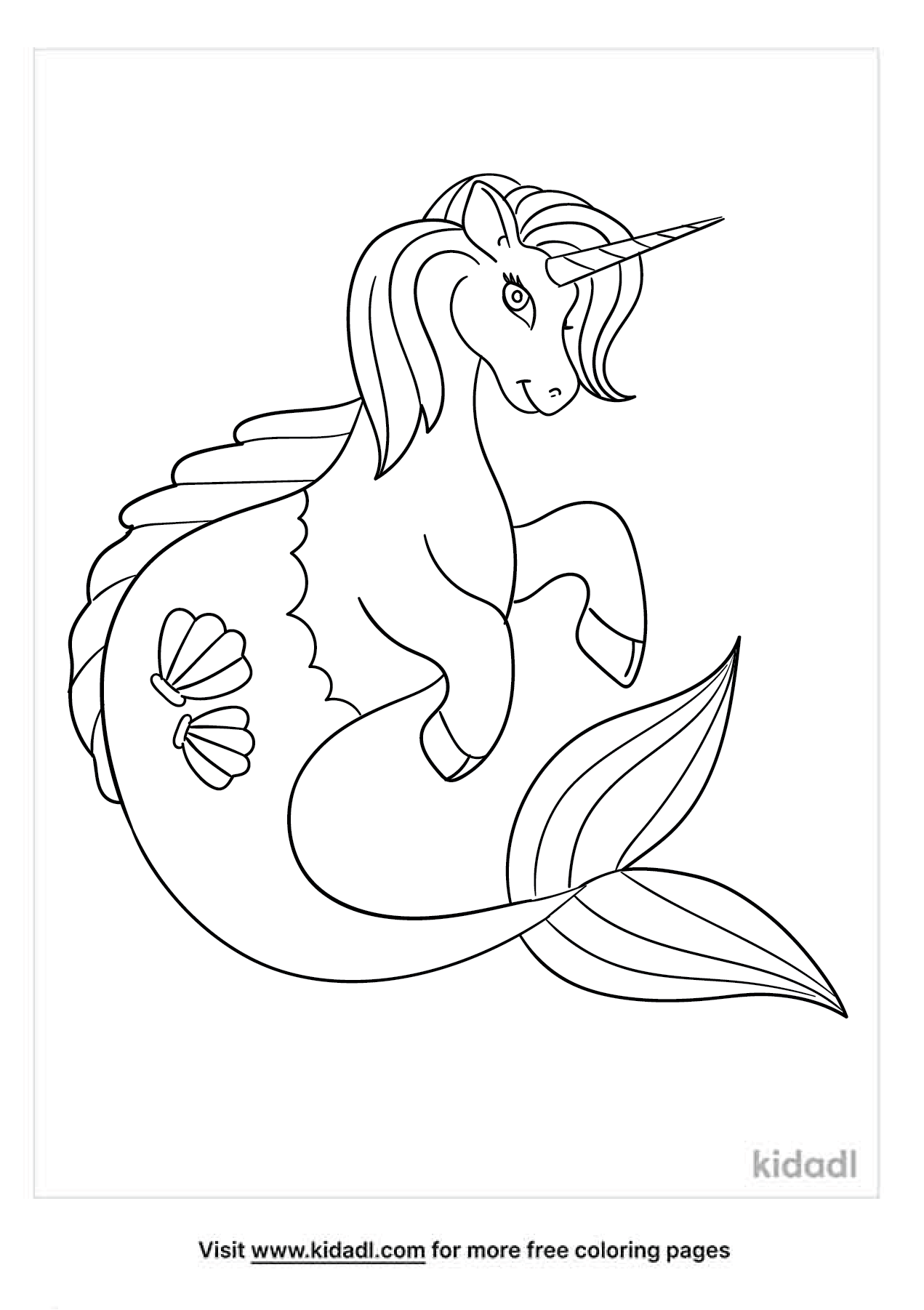 Unicorn Mermaid Coloring Pages