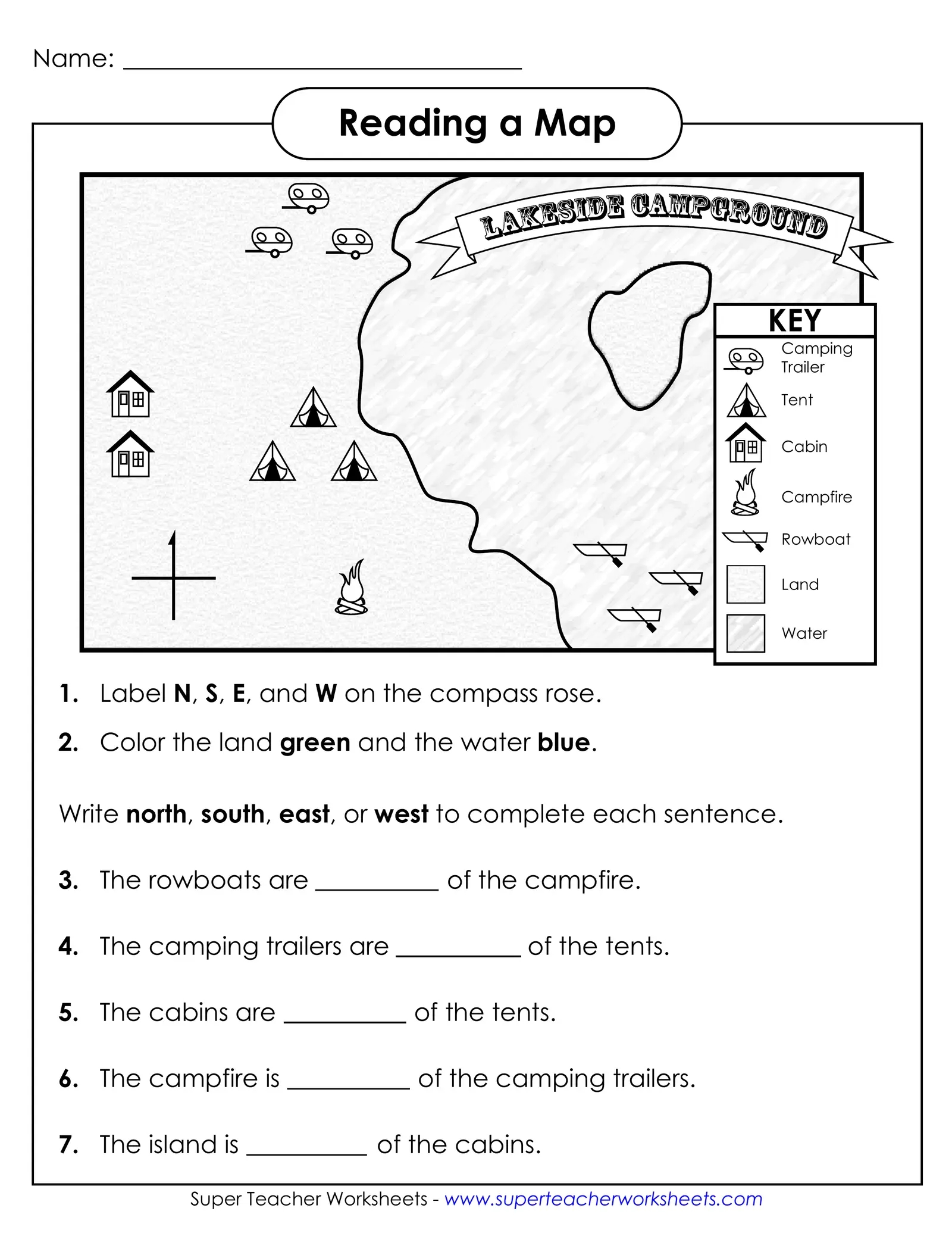 Unit 1 Reading A Map Interactive Worksheet Edform Worksheets Library
