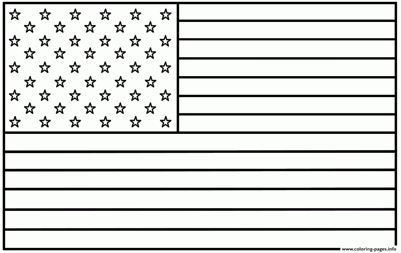 United States Flag Original Coloring Page Printable