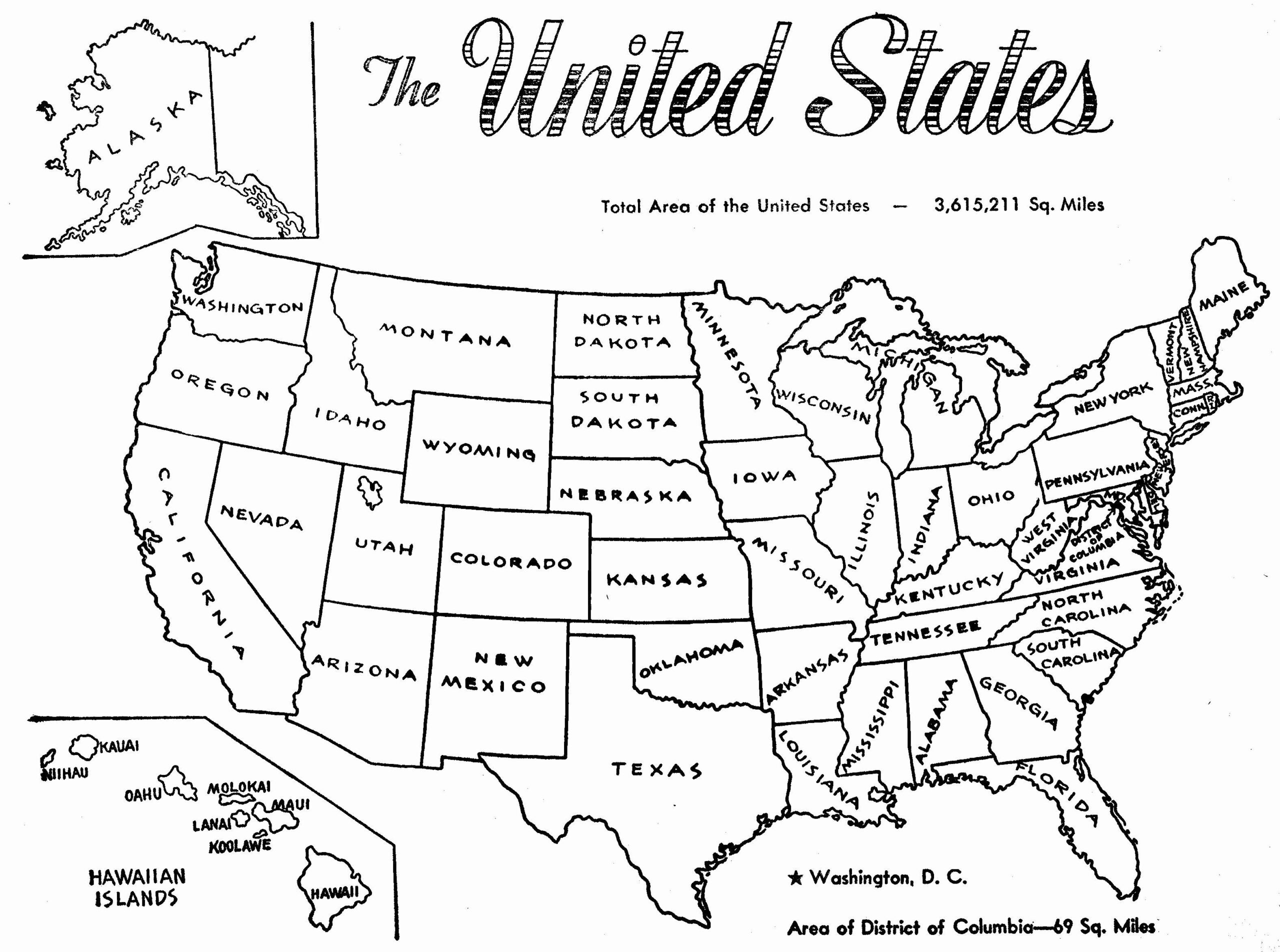 United States Map Coloring Page