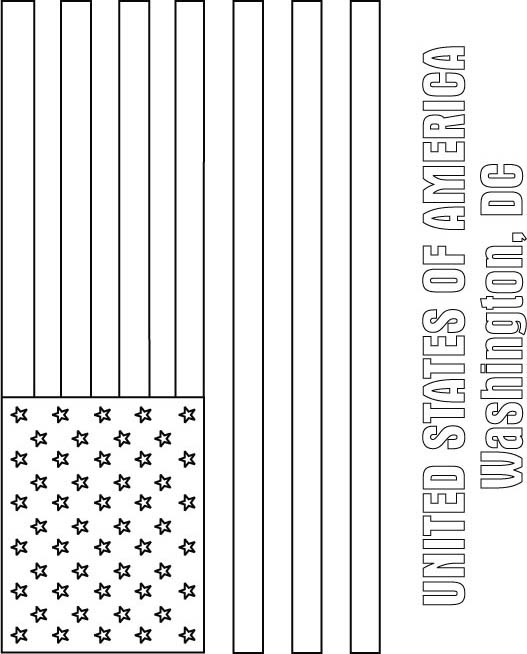 United States Of America Flag Coloring Page