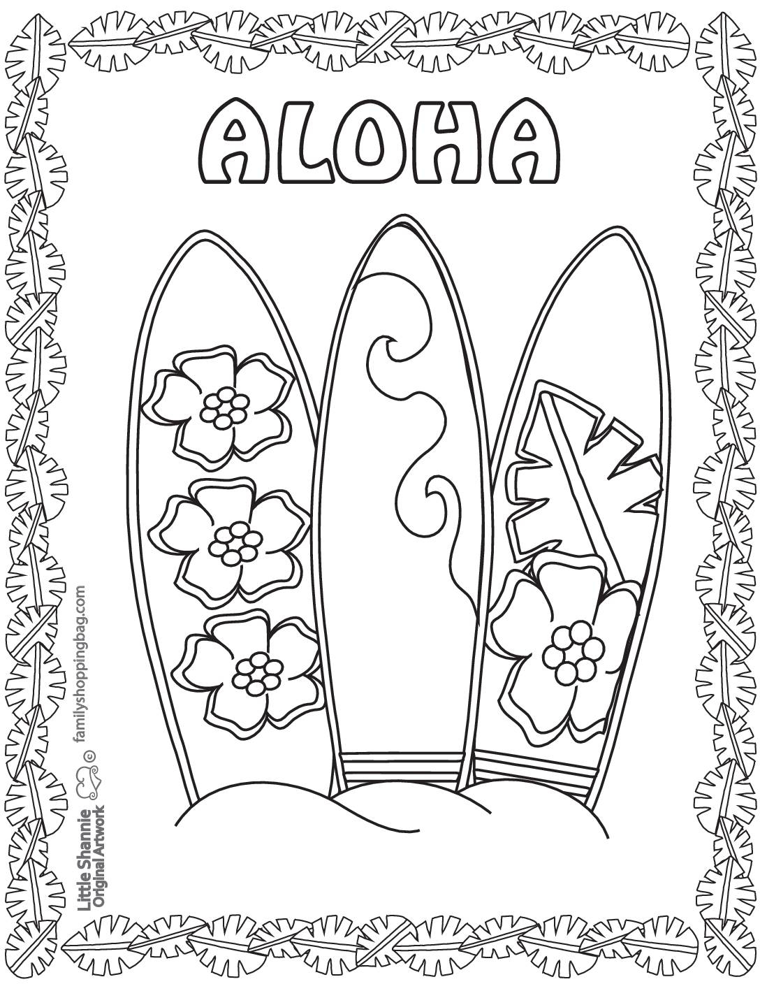 free hawaiian coloring pages