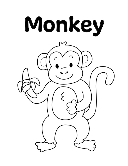 free printable monkey coloring pages
