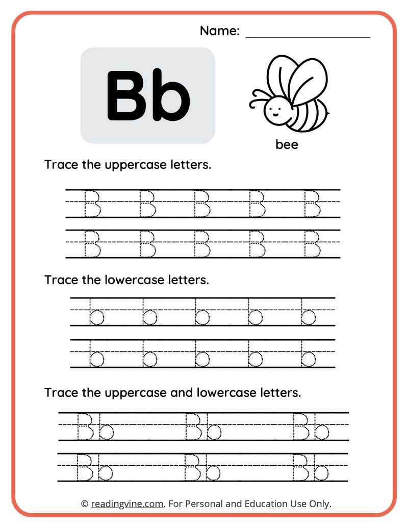 lowercase b worksheet