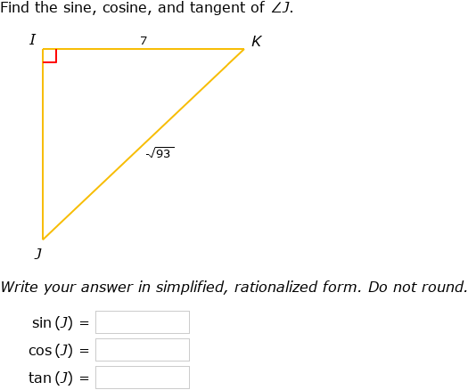 sine cosine tangent worksheet