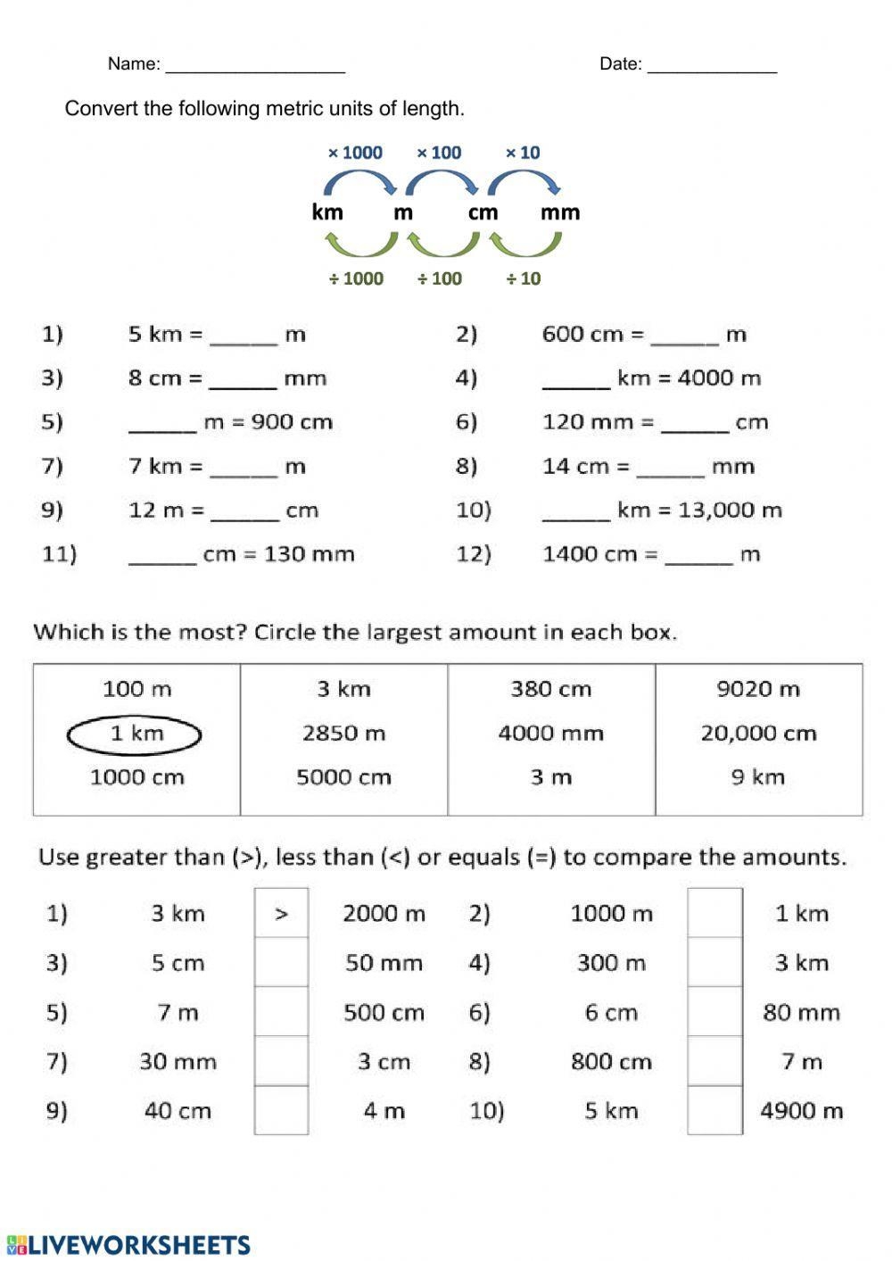 Using Metric Units A 3rd Grade PDF Measurement And Data Worksheets 