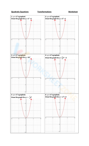 quadratic transformation worksheet
