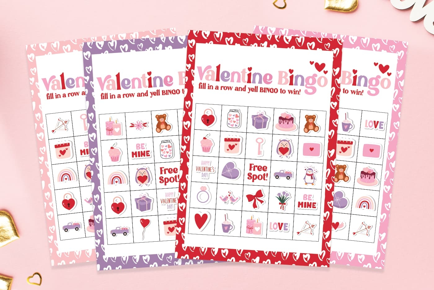 Valentines Bingo Cards FREE Printable Set Of 24 Cards Favorite 
