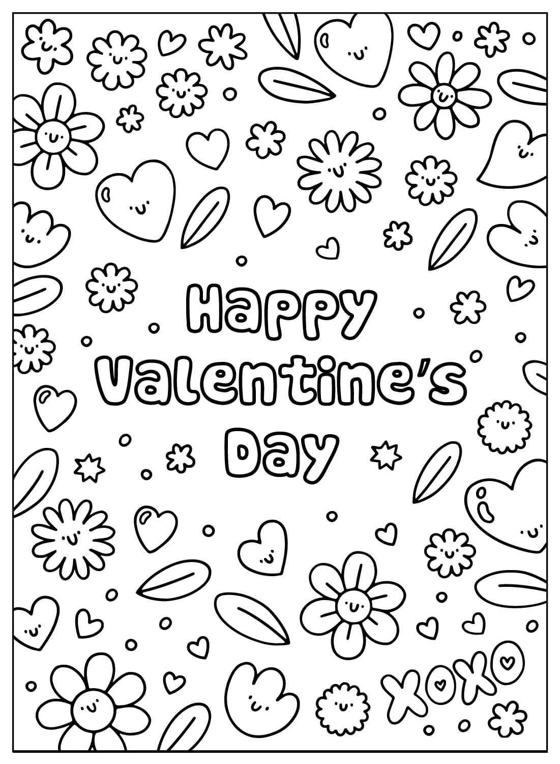 Valentines Day Cards Coloring Page Printable Coloring Online Free