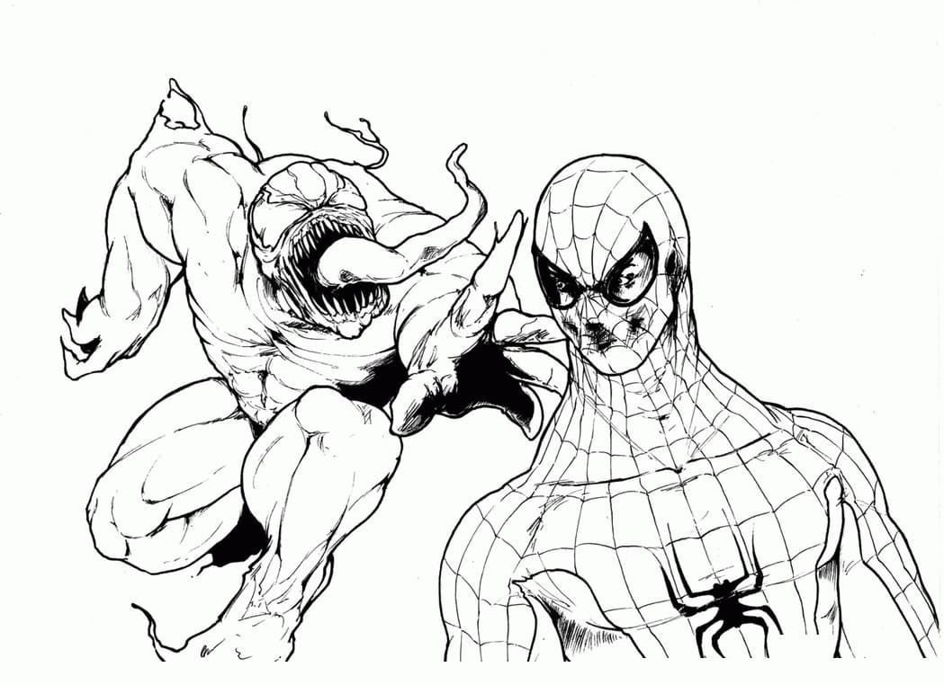 Venom Attack Spiderman Coloring Page Free Printable Coloring Pages 
