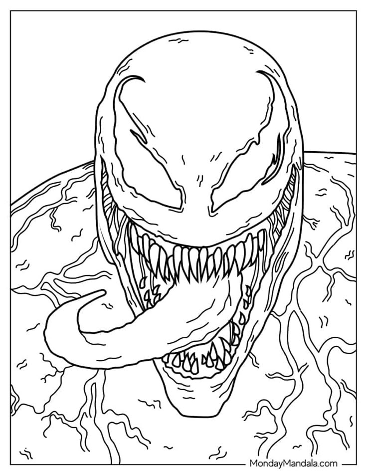 Venom Printable Coloring Pages Dev onallcylinders