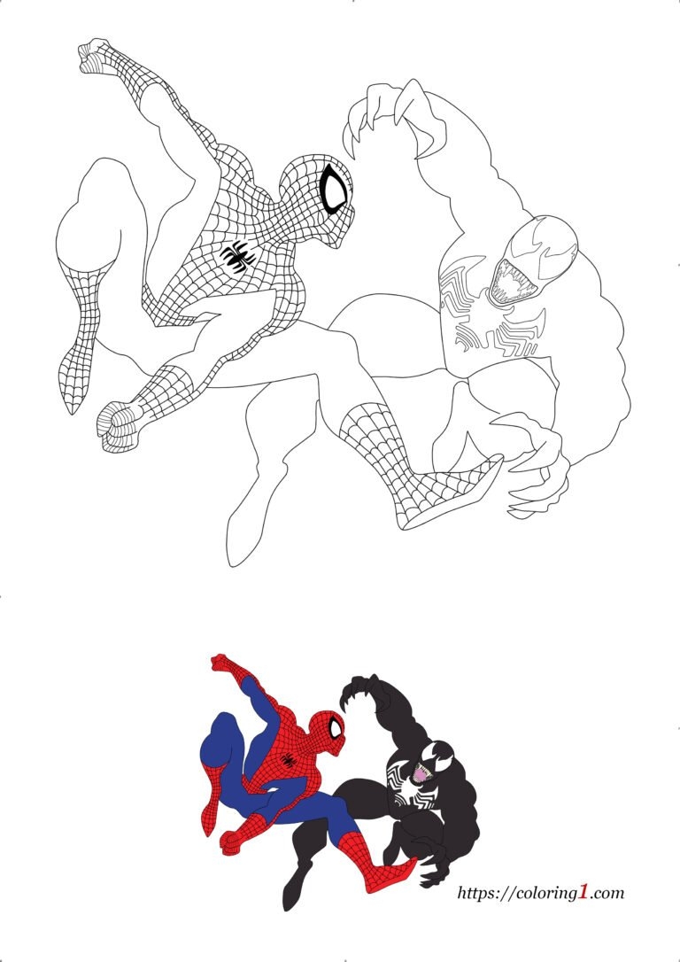 Spiderman And Venom Coloring Pages