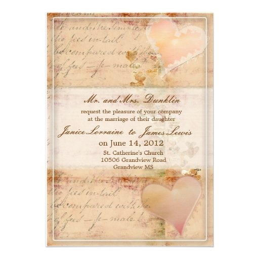 Vintage Old Fashioned Wedding Invitation Zazzle