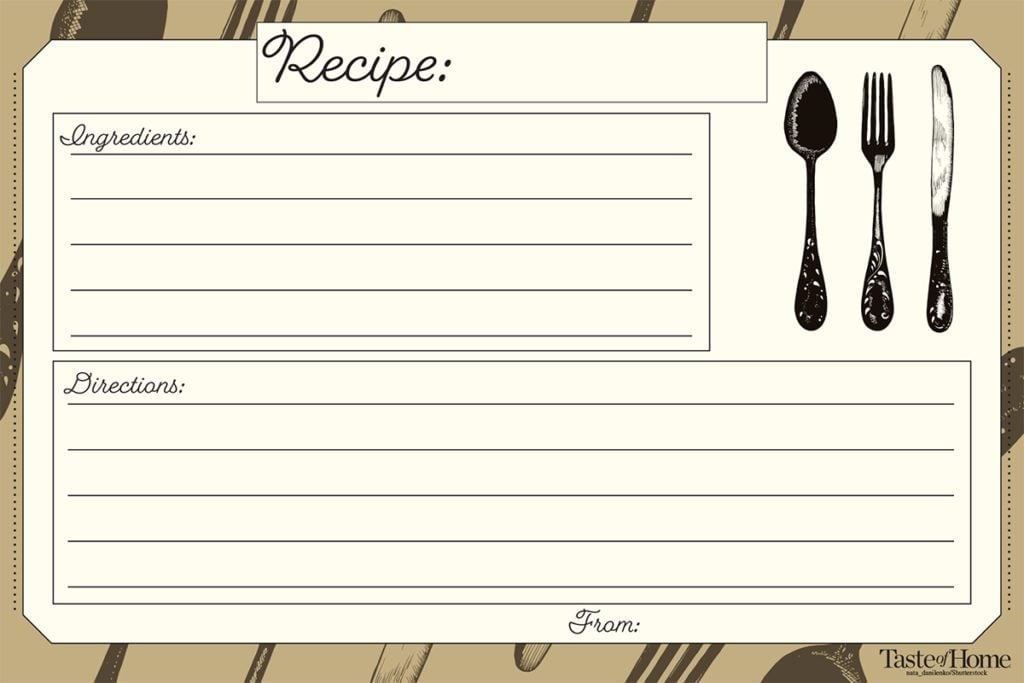 Vintage Recipe Cards Printable Free