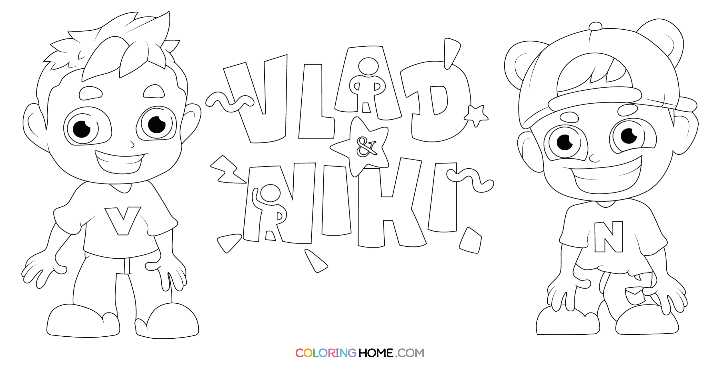Vlad Nicki Cartoon Coloring Page Coloring Home