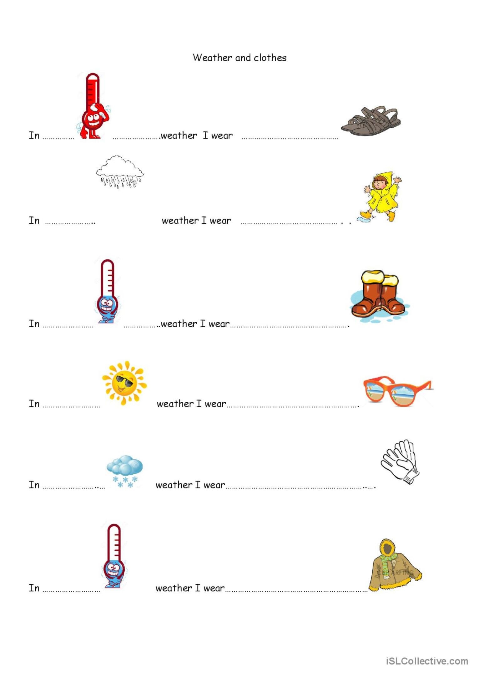 printable weather and clothes worksheet