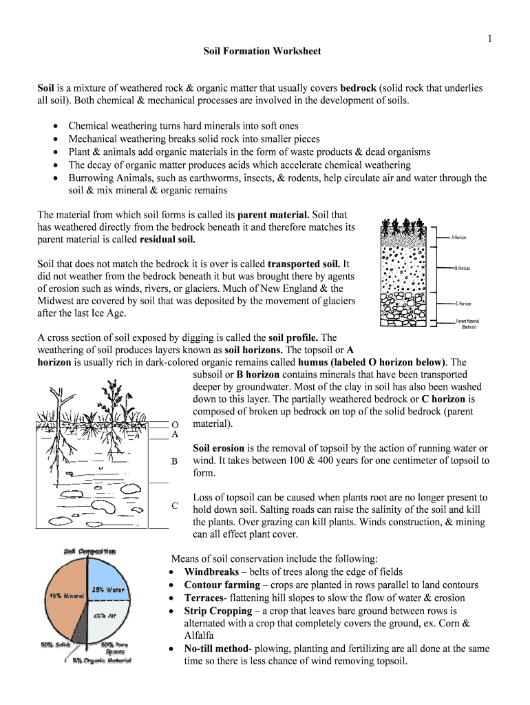 soil formation worksheet answer key