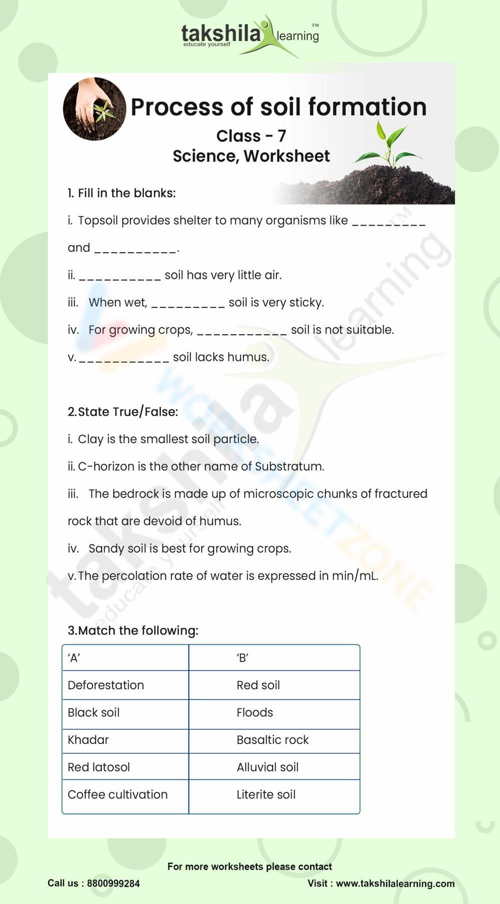 Weathering Of Rocks Soil Formation Visual Learning Guide Worksheets 