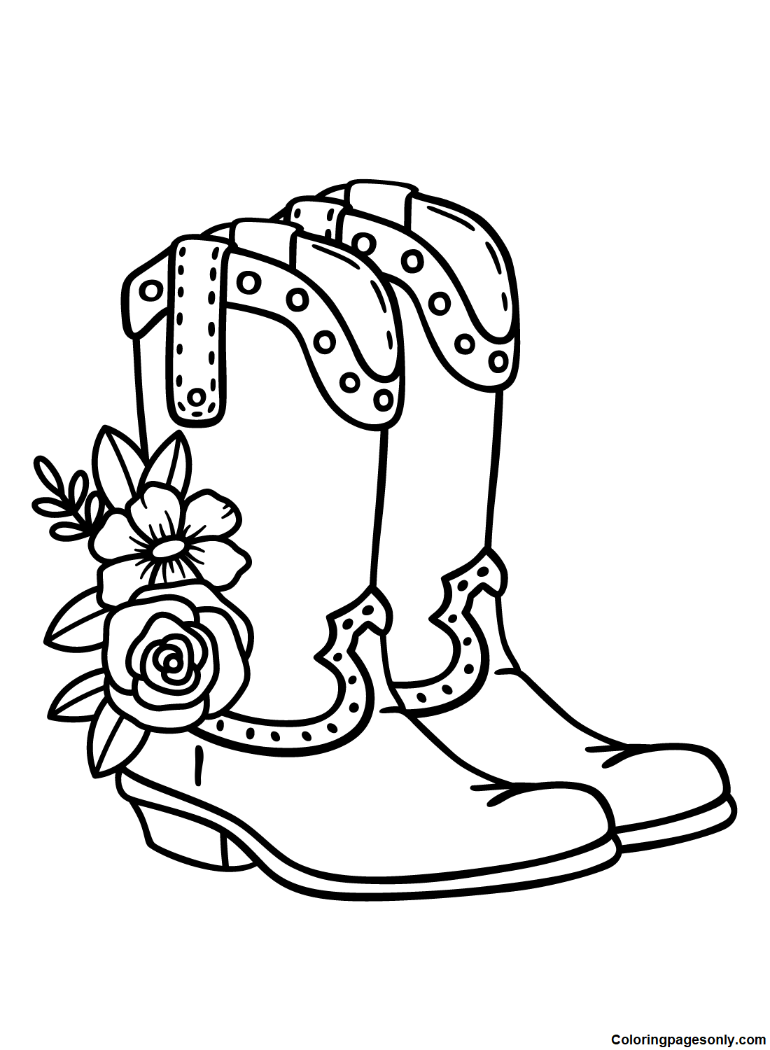 Western Boot Coloring Page Boots Coloring Pages Coloring Pages For 