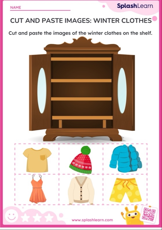 summer clothes printable worksheets