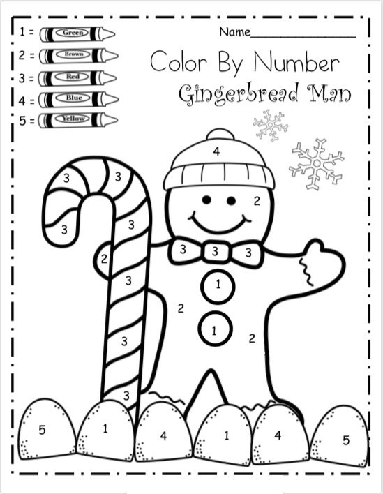 Winter Color By Number Coloring Pages Book For Kids 
