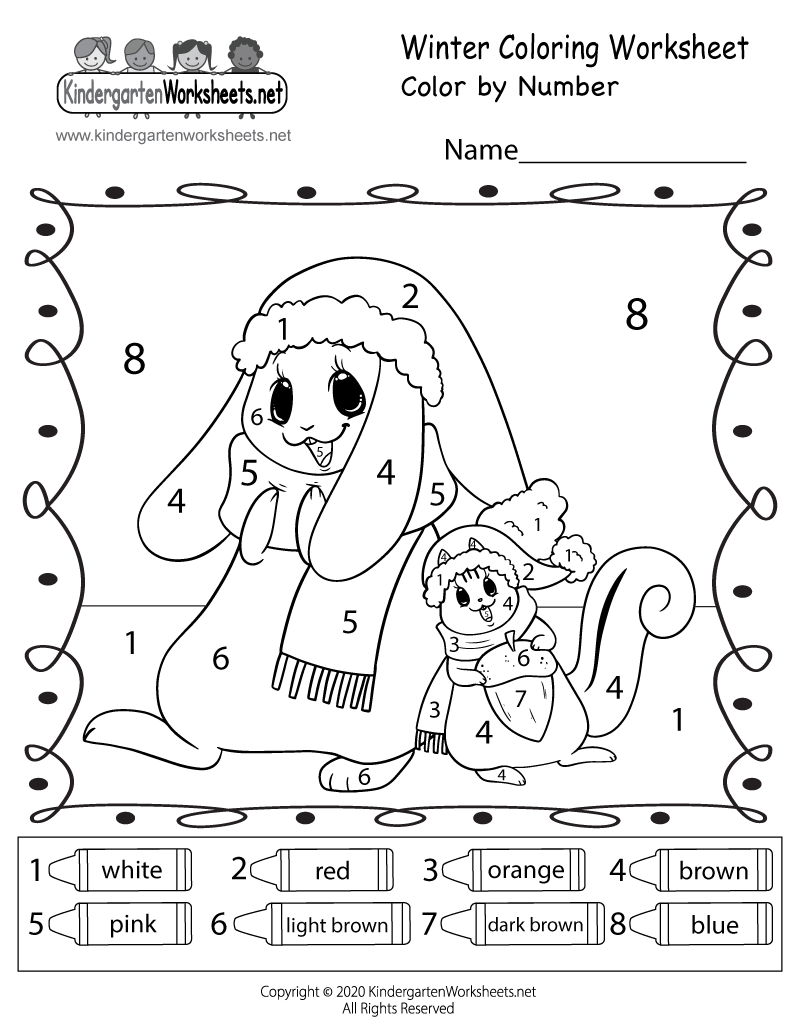 Winter Color By Number Printable Printable Word Searches