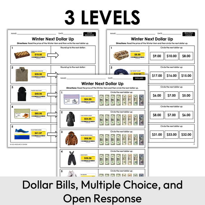 Winter Next Dollar Up Life Skills Worksheets For Special 