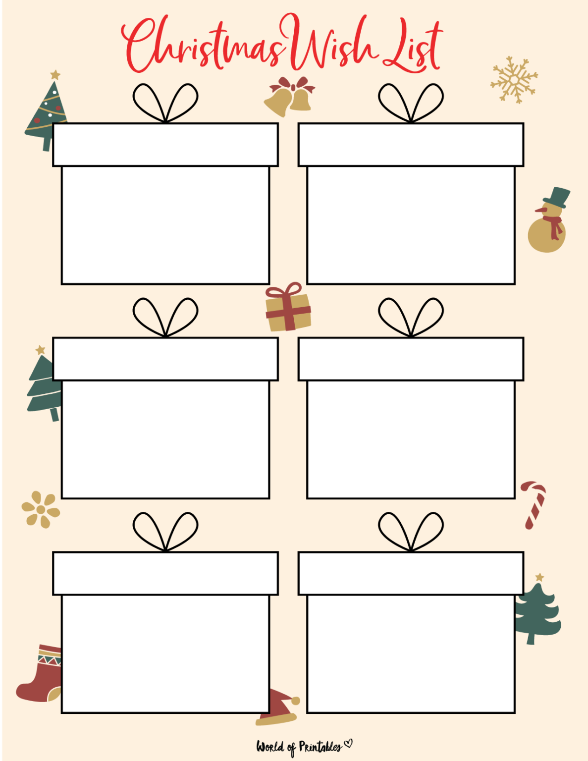 christmas wishlist template free printable